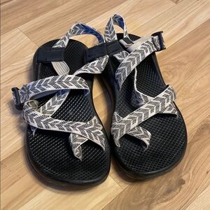 Chaco Black and White Adventure Sandals